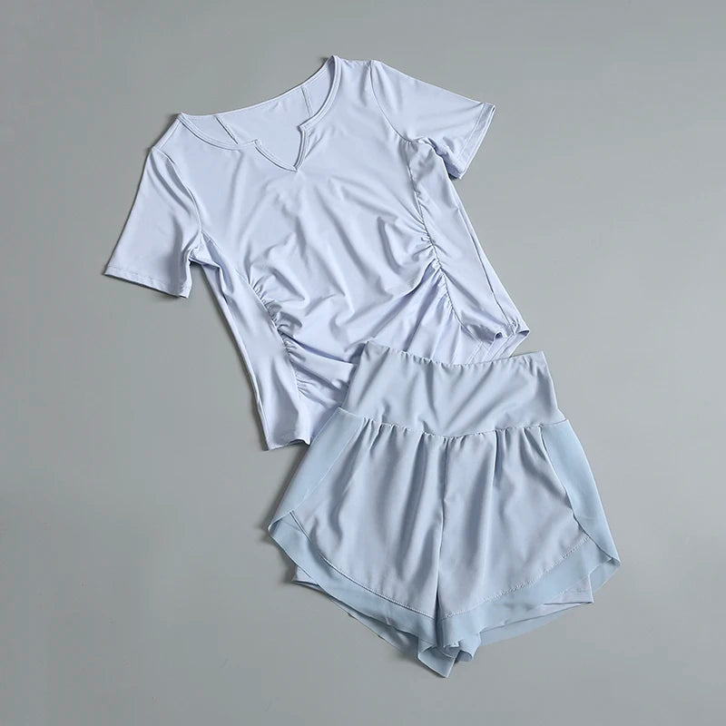 Sports suit for women in summer new high-end fashion short-sleeved internet celebrity professional training gym running yoga