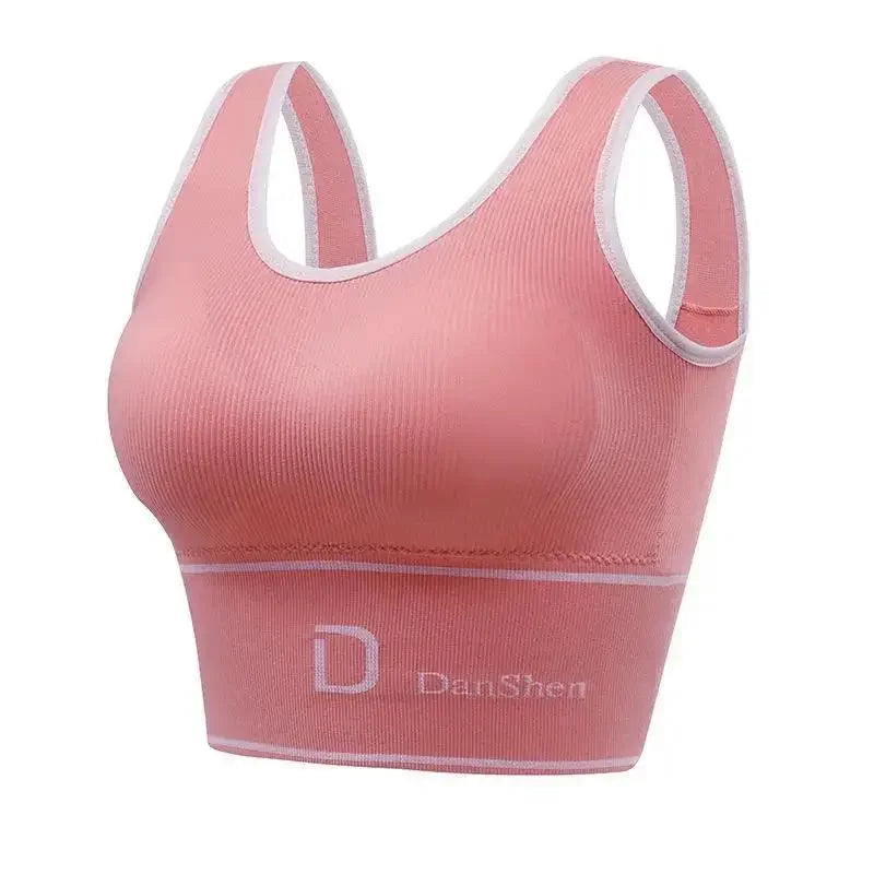 Sports Vest Women Gather Without Steel Ring Shockproof Underwear, Tube Top, Outer Wear, All-match U-shaped Beautiful Back, Big