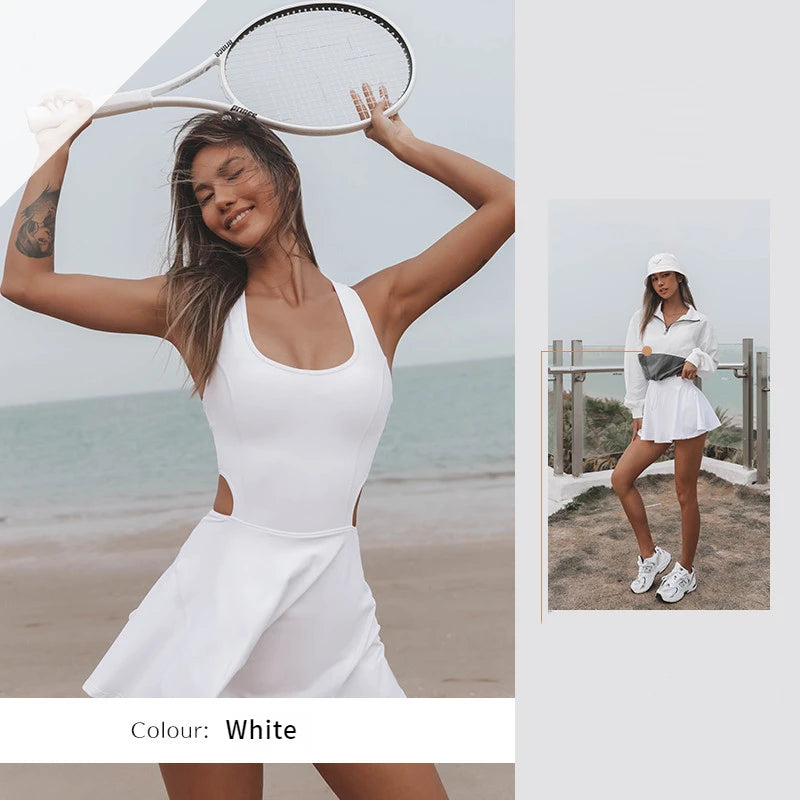 Sports Dresses Tennis Suit One-Piece Yoga Clothes Women's Outdoor Athletic Dress Romoer Summer Women Dress 2024 Sportswear