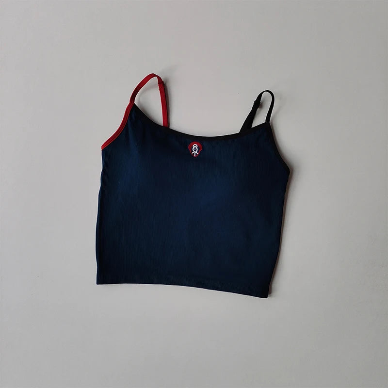 Sports Underwear for Women in Summer Contrasting Colors, Anti-sagging Fitness Yoga Suit Suspender, Integrated Beauty Vest Bra