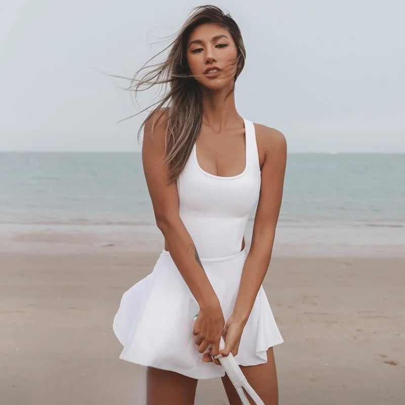 Sports Dresses Tennis Suit One-Piece Yoga Clothes Women's Outdoor Athletic Dress Romoer Summer Women Dress 2024 Sportswear