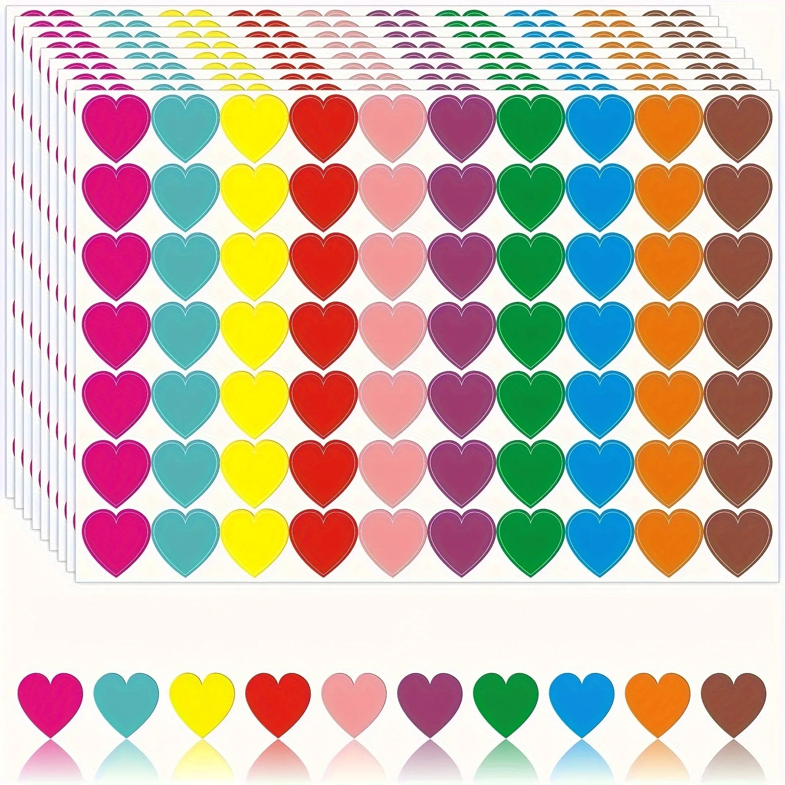 700 Pcs Colored Heart Dot Stickers Circle Dot Stickers Color Coding Labels Sticky Dots Labels Stickers.